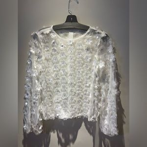 Sheer Blouse with Flowers